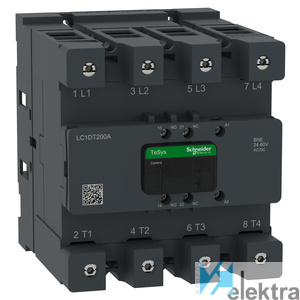 0784653 SCHNEIDER LC1DT200ABNE TeSys DECA 200A 4P 24-60V A